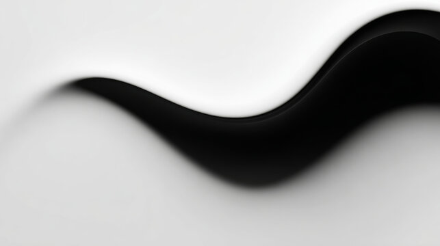 Abstract black and white wave form visualizing fluid movement and harmonic contrast for a modern design background