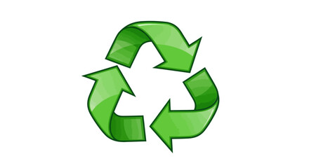 Obraz premium Green recycling symbol on white background, eco-friendly concept