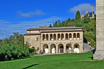 Naklejka premium Montepulciano, Casa Parrocchiale della Chiesa o Santuario della Madonna di San Biagio, Val d'Orcia, Toscana