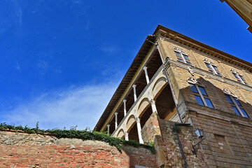 Naklejka premium Pienza, Palazzo Piccolomini a Pienza, Val d'Orcia, Toscana