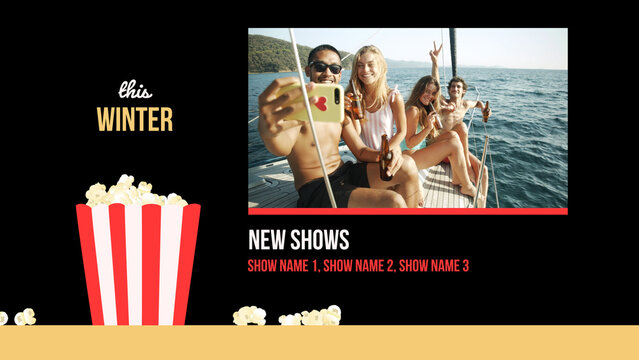 Popcorn Broadcast Package Promo &ndash; Fun Cinema Style Motion Graphics, Titles, Lower Thirds, Logo, Transitions and Promo Elements for TV, Movie and Media Content