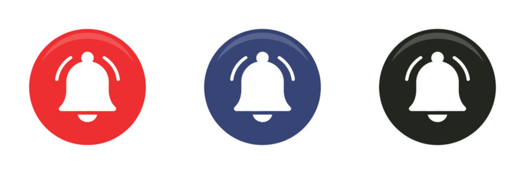 Notification bell web icon, message notification symbols for digital apps, websites, and UI interface design systems.