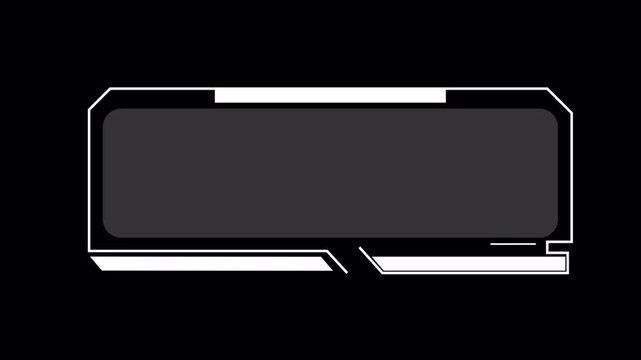 High tech bar and frame clean animated futuristic 4k in transparent background