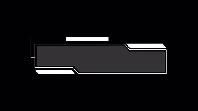 animated clean high tech bar and frame futuristic 4k in transparent background