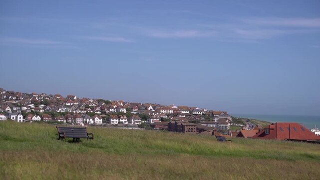 Panoramic View of Historic Corfe Castle Village and Dorset Countryside