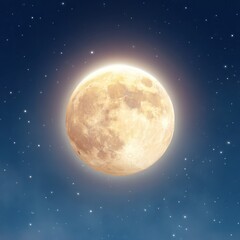 Fototapeta premium Full moon with starry background