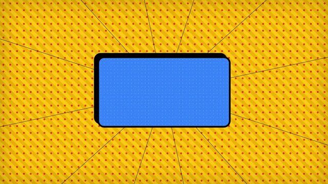 Animated Blue Rectangle Rotating on Yellow Textured Background