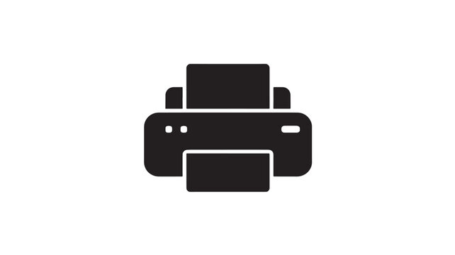 Printer Icon Black Silhouette for Printing, Office Equipment and Technology Concepts