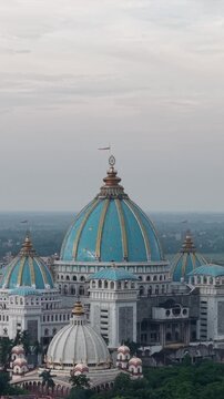 Vertical Aerial View of ISKCON Temple Mayapur West Bengal India