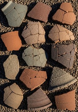 Assortment of Fired Clay Shards 607, Gigapixel Detail