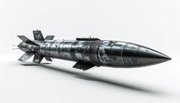 Futuristic Missile Rocket Isolated White Back Pic