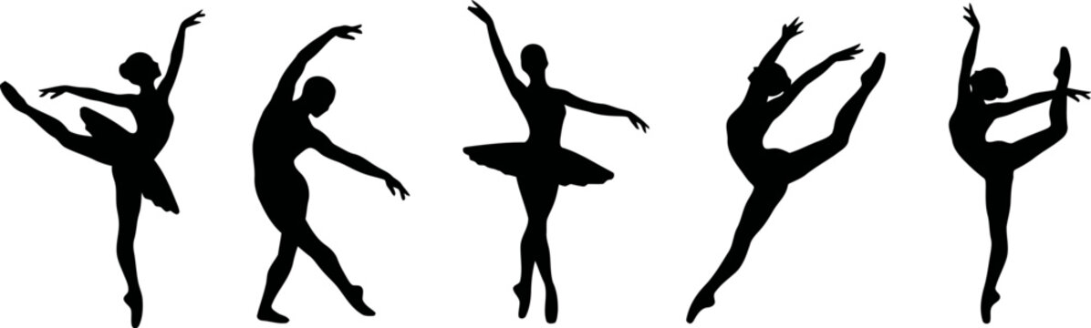 Dynamic Silhouettes of Ballerinas Capturing Graceful Movement and Artistic Expression