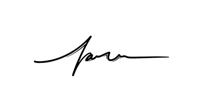 Black Ink Signature Pen Stroke.