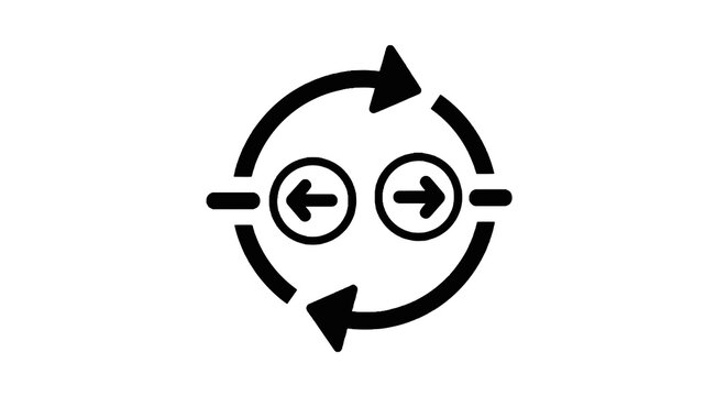 Black Arrows Circular Motion Symbol.