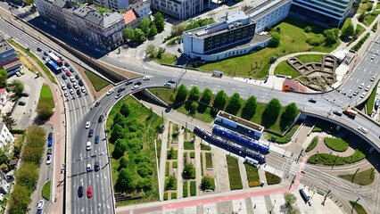 Kraków, Rondo Mogilskie, ruch drogowy, krajobraz, Śródmieście, Małopolska, Polska, Europa © Albin Marciniak