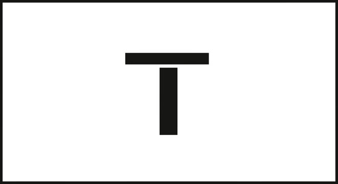 Large black letter T symbol.