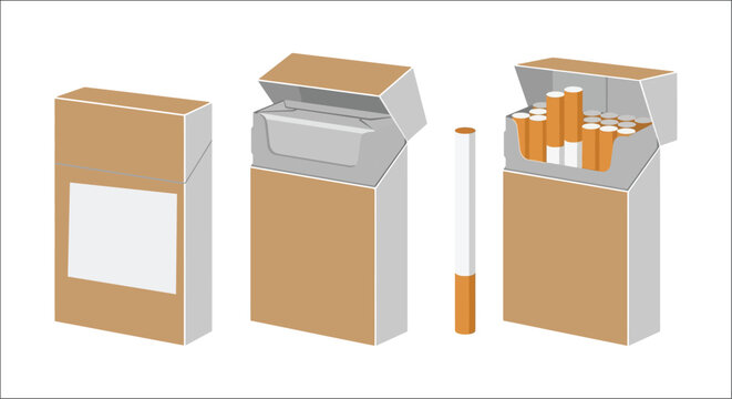 cigarette pack and cigarettes vector illustration high quality