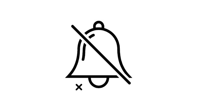 No Noise Bell Icon Symbol.