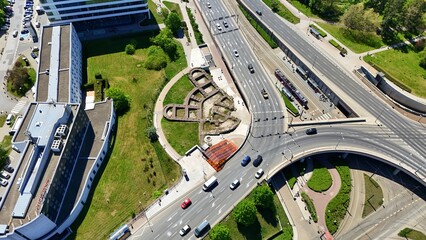 Kraków, Rondo Mogilskie, ruch drogowy, krajobraz, Śródmieście, Małopolska, Polska, Europa © Albin Marciniak