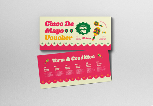 Pink Flat Design Cinco De Mayo Sale Voucher