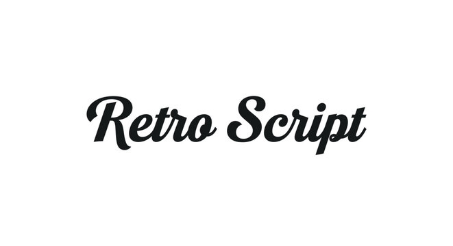 Retro Script Font Text on White Background