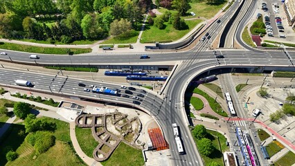 Kraków, Rondo Mogilskie, ruch drogowy, krajobraz, Śródmieście, Małopolska, Polska, Europa © Albin Marciniak