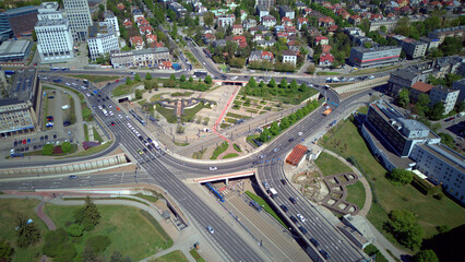 Kraków, Rondo Mogilskie, ruch drogowy, krajobraz, Śródmieście, Małopolska, Polska, Europa © Albin Marciniak