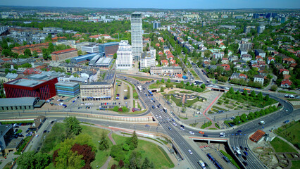 Kraków, Rondo Mogilskie, ruch drogowy, krajobraz, Śródmieście, Małopolska, Polska, Europa © Albin Marciniak