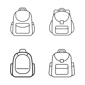 Four different backpacks with various designs and features  school bags  travel bags  hiking backpacks  luggage