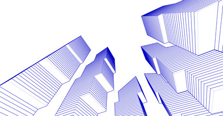 Fototapeta premium abstract modular architecture 3d rendering 