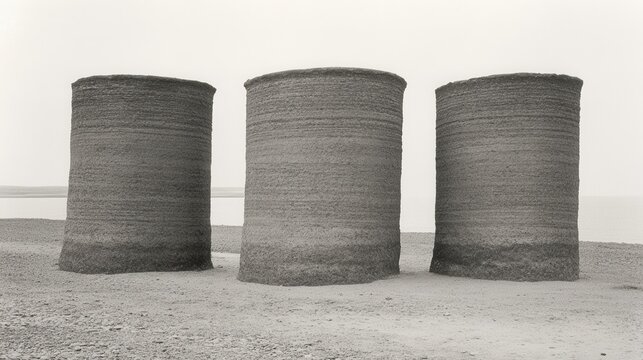 Towering Basalt Columns Starkly Against a Parch