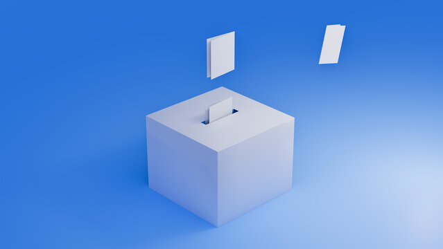 Vote box template. Space for text. 3d render.