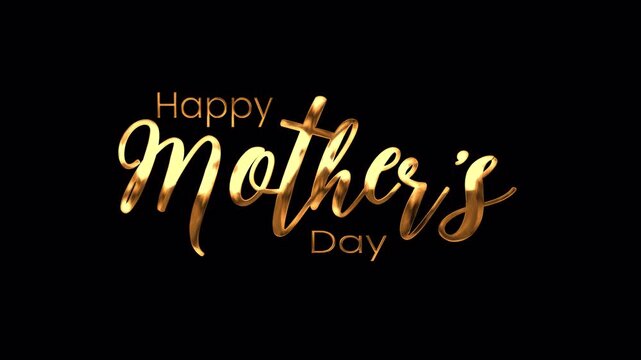 mother's day text alpha with golden color best for decoration special greeting happy mother day