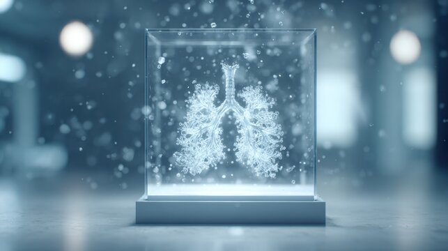 Cutaway Nasal Anatomy Emerging from Glass Cube
