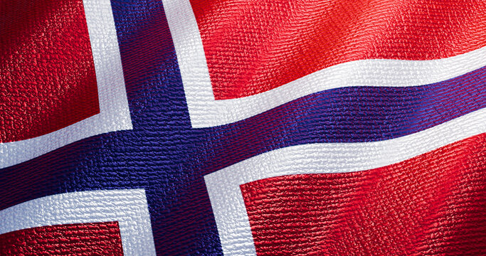 Norway flag of silk-3D illustration. 3d render.