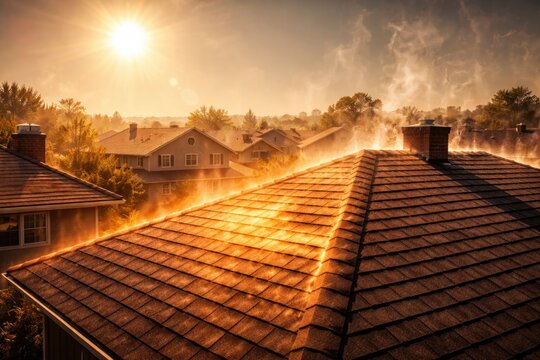 Summer heat waves increasing roof temperatures on houses