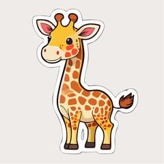 Obraz premium Cute Cartoon Giraffe Sticker