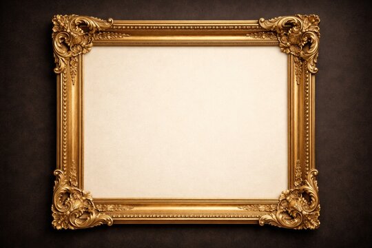 Classic gold corner border frame with vintage style embellishments