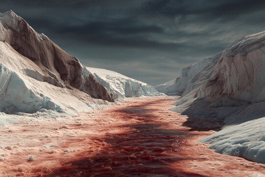 Blood Falls Antarctica red river iron oxide glacier surreal natural phenomenon landscape