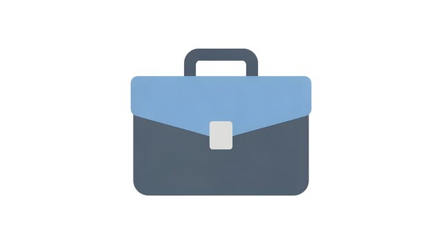 Blue and Dark Briefcase Icon on White Background
