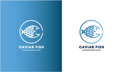 Fototapeta premium Caviar Fish Logo Design with Two Color Variations and Slogan
