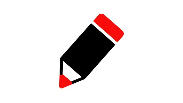 Red Eraser Pencil Icon in Center