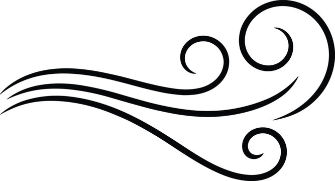 Black and white of abstract flowing ribbons smooth curves