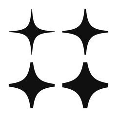 Naklejka premium Flat Tip Four Point Star Icons