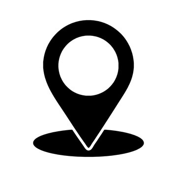 Black Location Pin Map Icon Illustration | GPS Map Marker Navigation Clipart Vector Design