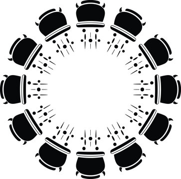 Black and white of various hats and caps fedora