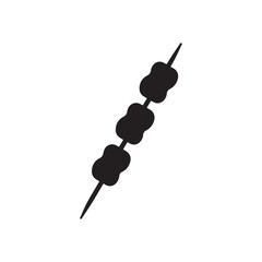 Chiken satay silhouette icon vector flat design on white background © Khalid