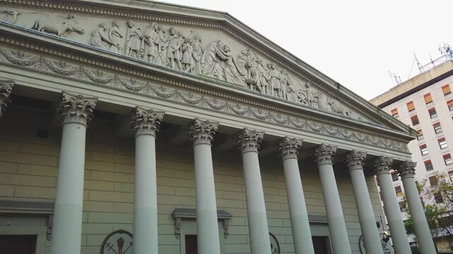 Metropolitan Cathedral Buenos Aires Argentina Panning Historic Architecture Columns Sunset