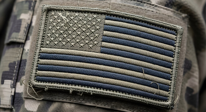American flag patch on military fabric
