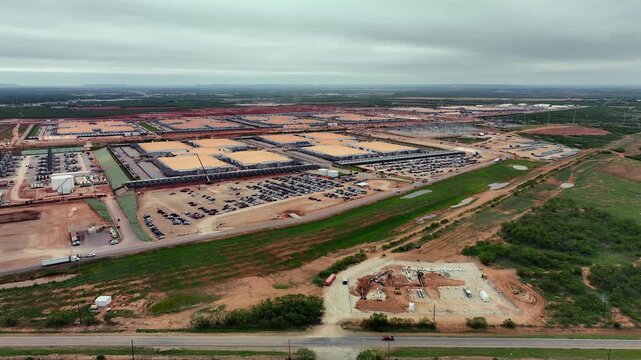 Aerial Video of Stargate Data Center Construction Site in Abilene Texas